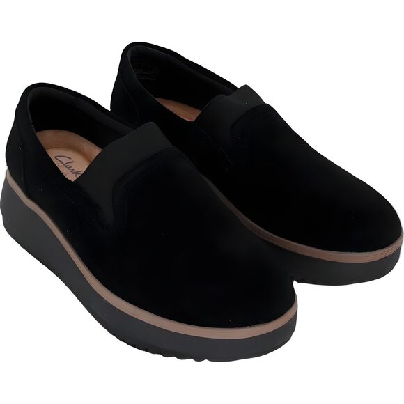 Clarks Zylah Sky Black Slip-On Platform Sneakers Women's US 7W - Picture 4 of 6